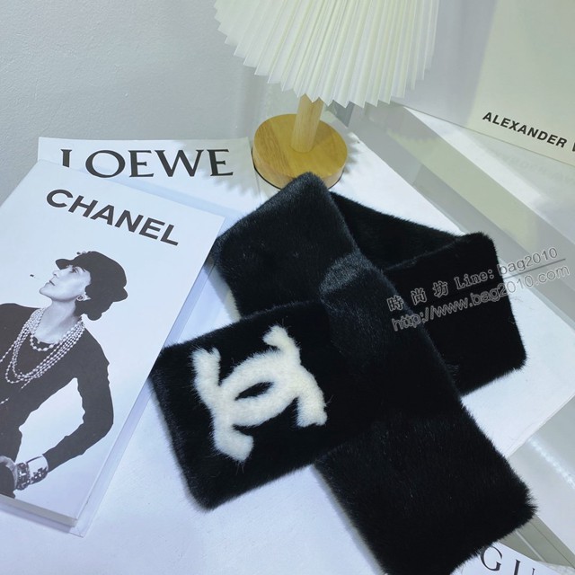CHANEL專櫃新款網紅爆款系列女士圍巾 香奈兒毛毛領圍脖水貂毛皮草秋冬新款水貂毛圍巾  mmj1315